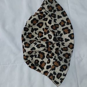 Leopard print bucket hat.